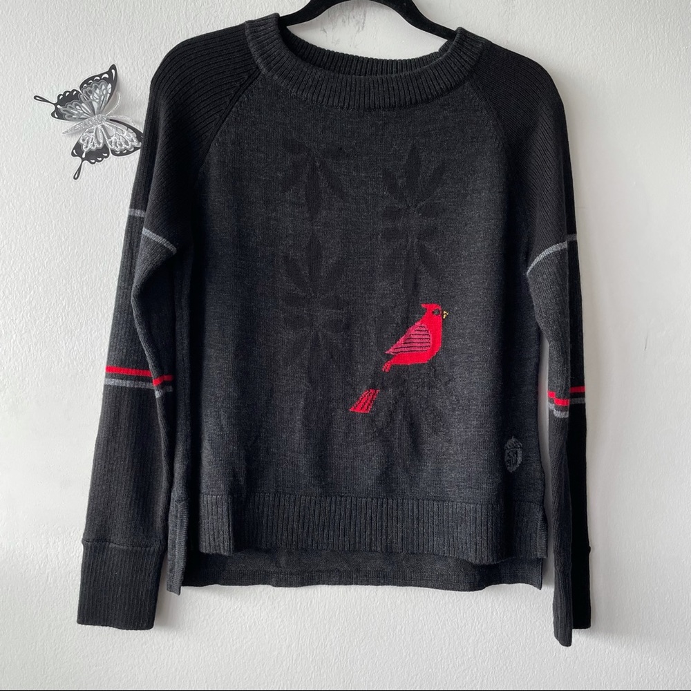 Limited Edition Smartwool Black Sweater with Cardinal Motif